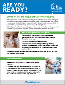 Are you ready? Image of fact sheet on coronavirus