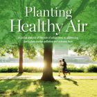 Planting Healthy Air report cover with trees and people running on park path