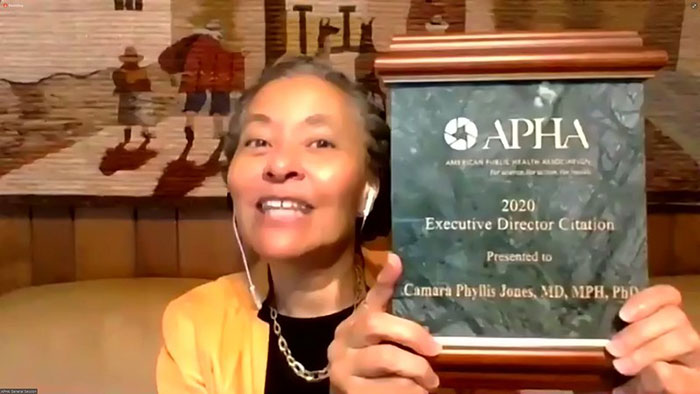 Camara Jones displaying Executive Director Citation