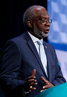 David Satcher speaking at lectern