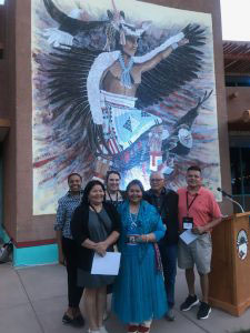 Tribal Public Health Summit attendees Yasmin Bowers, Morita Yazzie, Mariah Norwood, Former Miss Navajo Nation Ms. Sonny Dooley, Tincer Yazzie, Sr. and Tincer Yazzie, Jr.