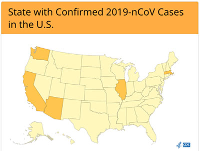 State with confirmed 2019-nCoV cases in the U.S.