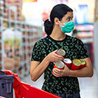 Masked woman at grocery store