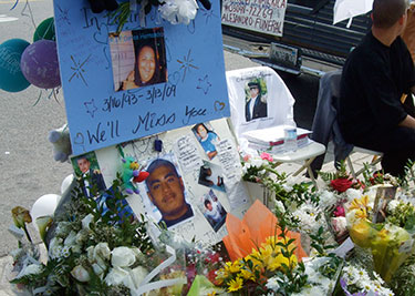 Memorial to people victims of gun violence