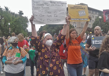 People show up outside Supreme Court to protest