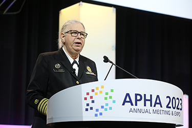 Rachel Levine at the 2023 APHA Opening General Session