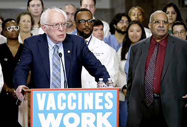 Sen. Bernie Sanders speaks at a Washington, D.C., press conference.