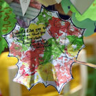 Painted paper leaves with pro-climate comments