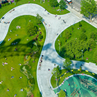 Aerial view of a London park